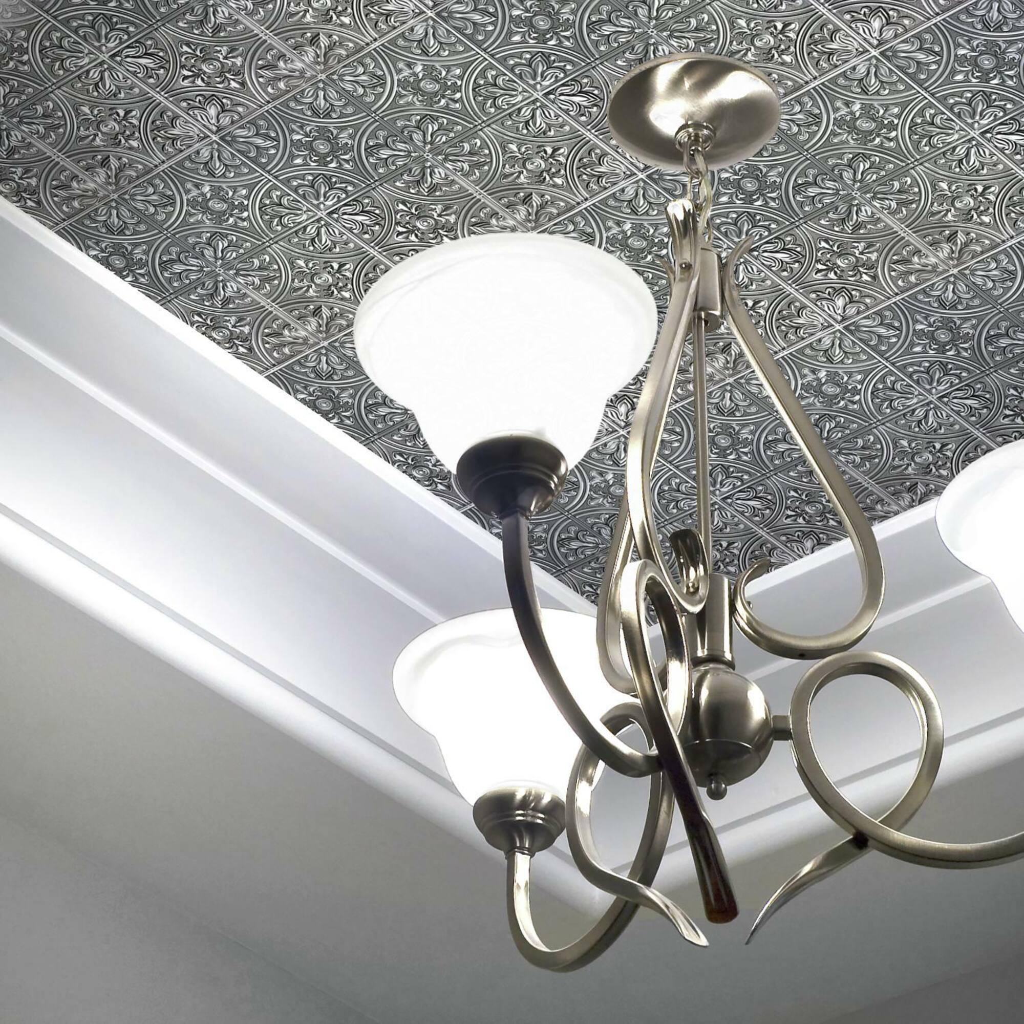RoomMates Silver Tin Peel & Stick Tile Backsplash StickTiles